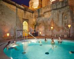 The building consists of two natural thermal baths The building consists of two natural thermal baths, an open-air rooftop pool, and an indoor pool. There is an Ice Chamber, Infrared Sauna, and a Celes